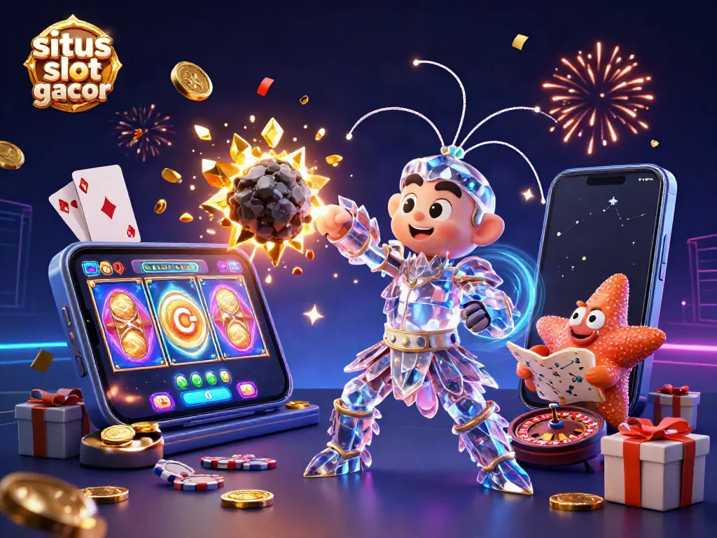Experience the excitement of situs slot gacor with stunning visuals of vibrant characters and casino elements.