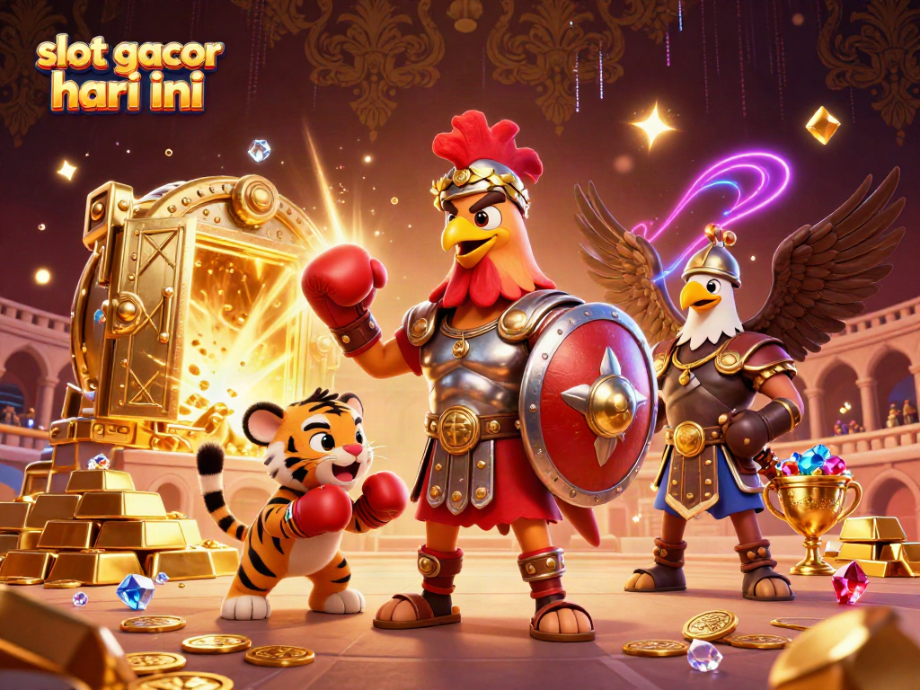 Engage in thrilling action with slot gacor hari ini, featuring a vibrant 3D rooster and rich treasures.