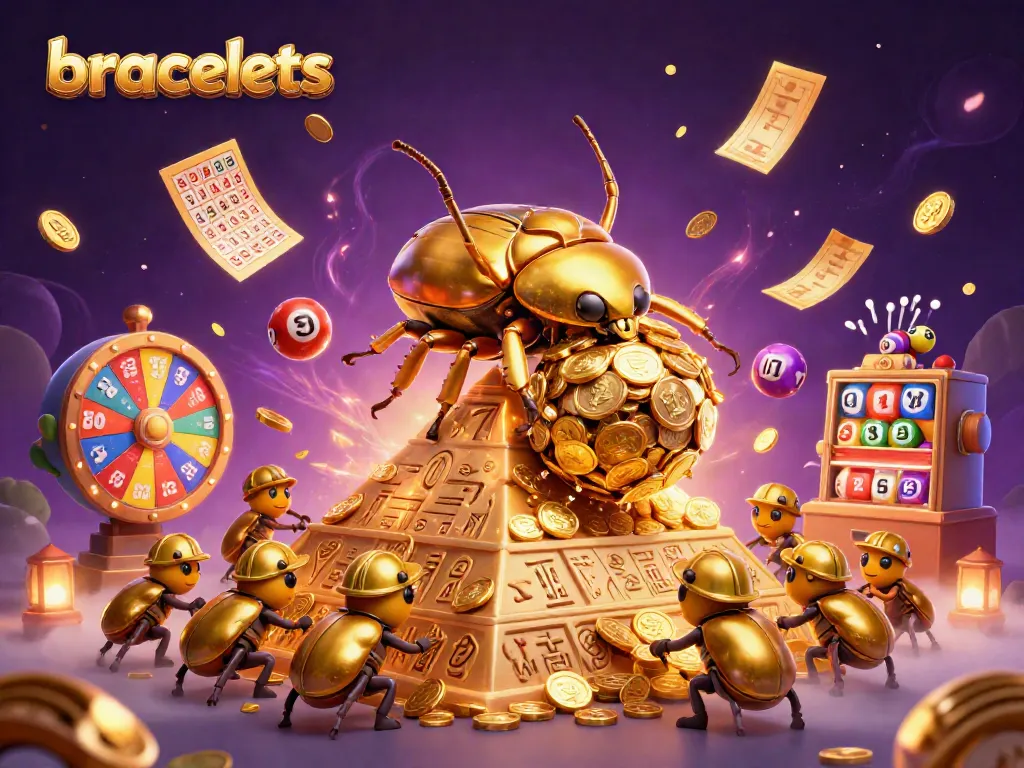 Engage with bracelets capturing the thrill of casino gameplay amid colorful lottery elements.