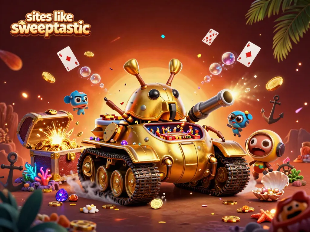 Experience top sites like sweeptastic with this vibrant casino-themed illustration.