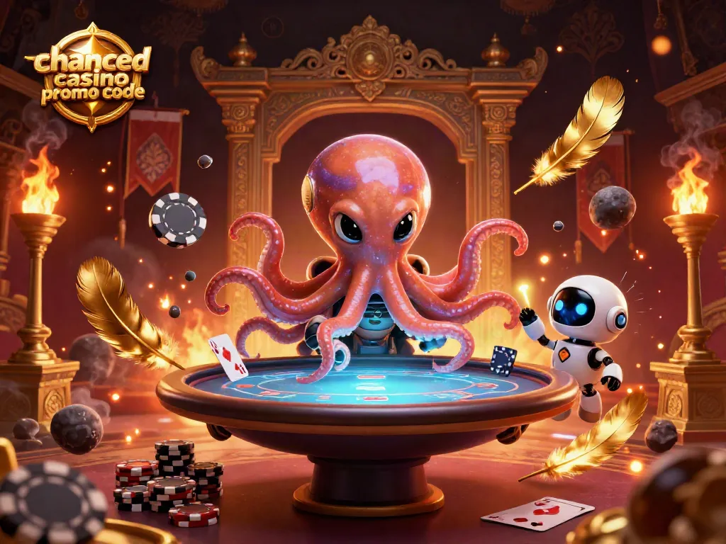 Win big with chanced casino promo code at this vibrant alien-themed poker table scene!