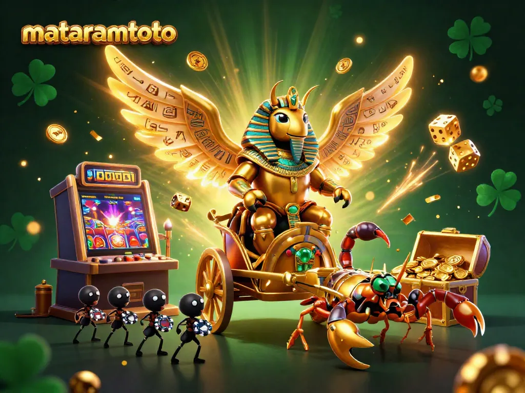 Join the excitement with mataramtoto as a vibrant slot machine bursts with coins and light!