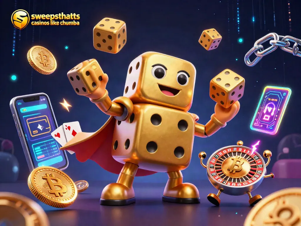 Experience the thrill of gameplay at sweepstakes casinos like Chumba with vibrant elements and animated characters.