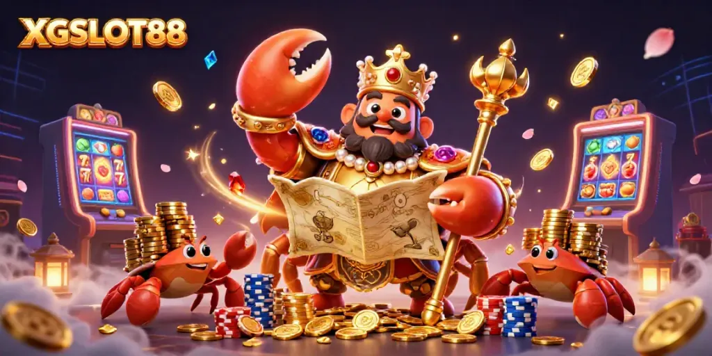 XGSLOT88 mecahkan jackpot dengan simbol keberuntungan, koin emas, dan suasana kasino yang ceria.