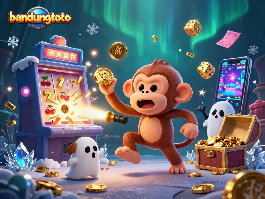 Experience the excitement of bandungtoto with a thrilling haunted casino scene filled with vibrant gaming elements.