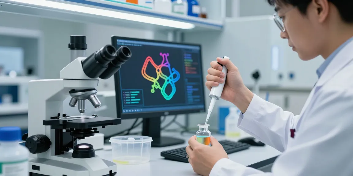 MOTC peptide for sale displayed in a high-tech lab research setting with a focused researcher.