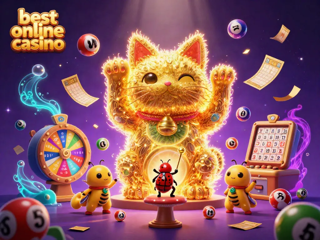 Experience the exciting best online casino with vibrant graphics and captivating casino symbols.