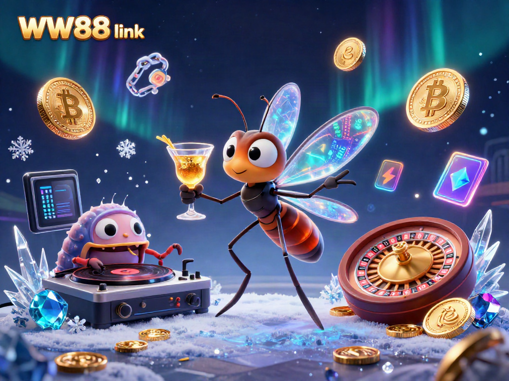 Experience the thrilling WW88 link with dynamic casino-themed visuals and crypto elements.