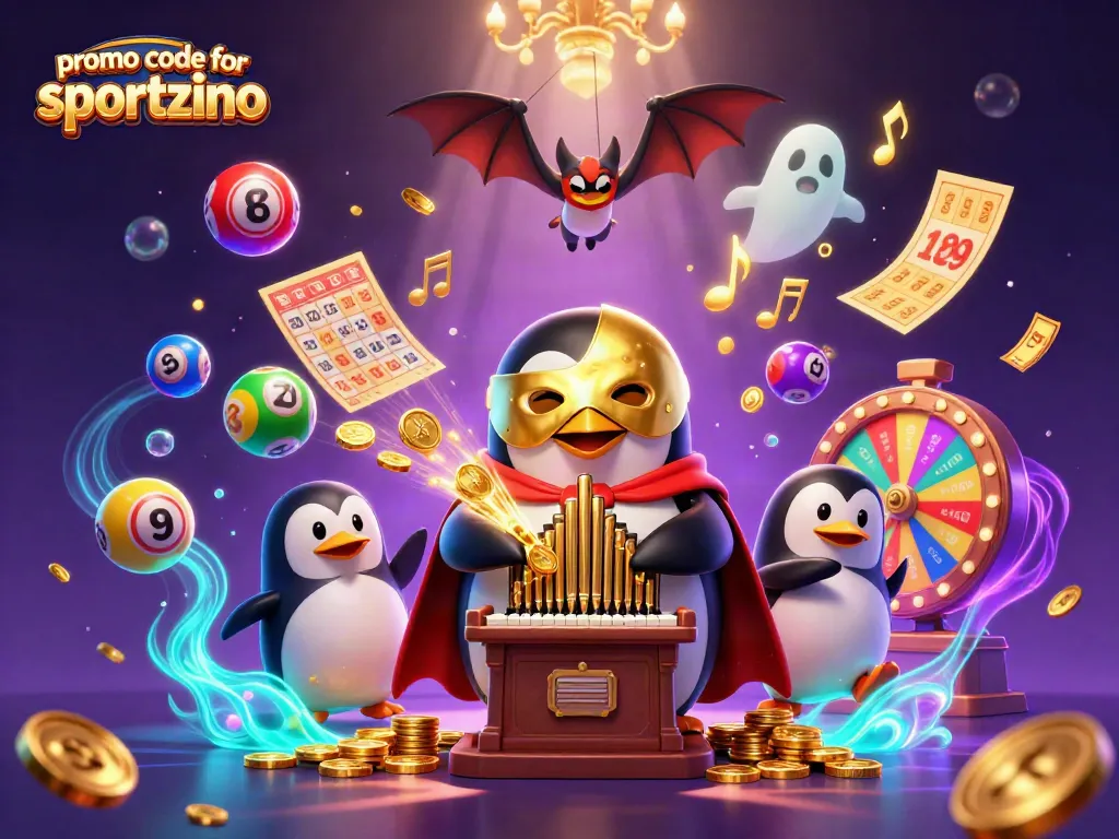 Play exciting games with the promo code for sportzino, complete with vibrant casino elements.