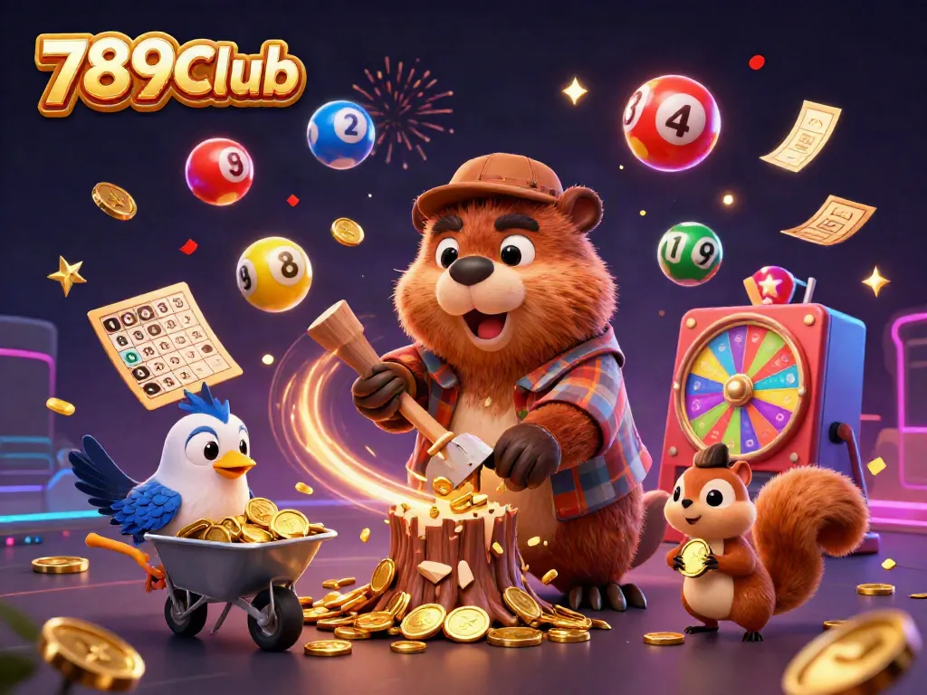 Experience the excitement of 789Club with vibrant illustrations of characters in a casino-themed adventure.