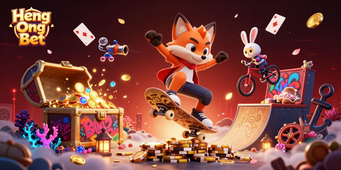 Experience thrilling gameplay at Heng Ong Bet with cartoon characters and vibrant casino elements