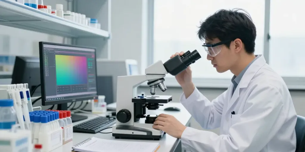 MOTS-c for sale in a professional lab setting with researchers verifying purity.