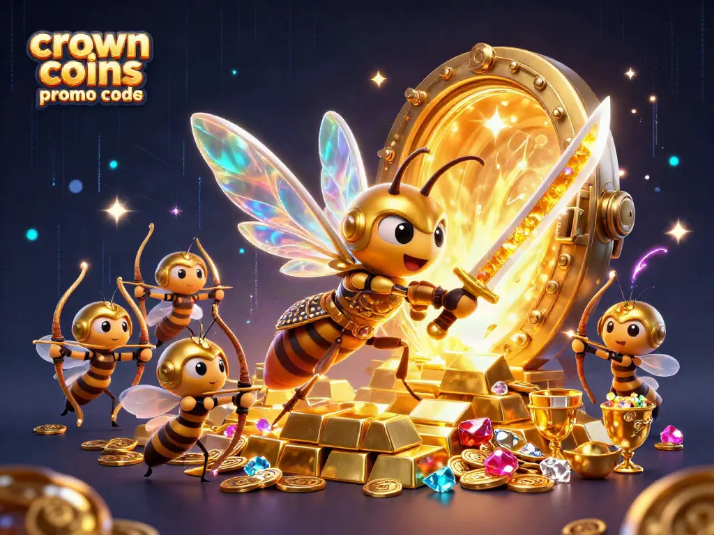 Claim rewards with crown coins promo code at an exciting 3D casino scene.