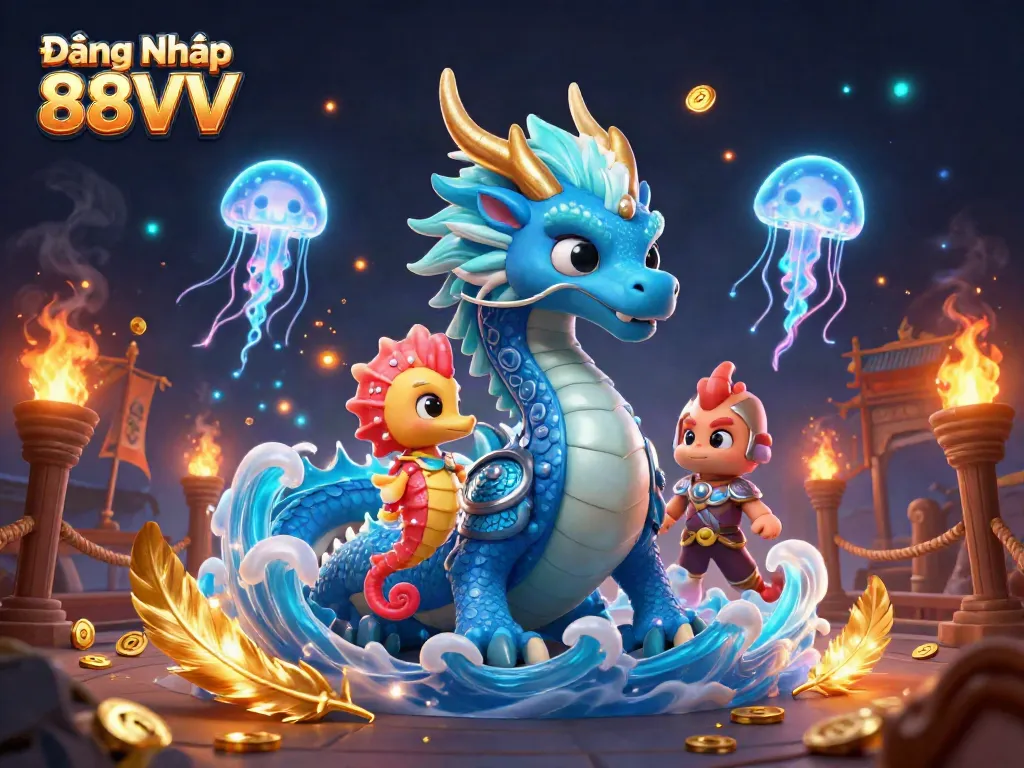 Master the chances at Đăng Nhập 88VV with an enchanting dragon knight scene.
