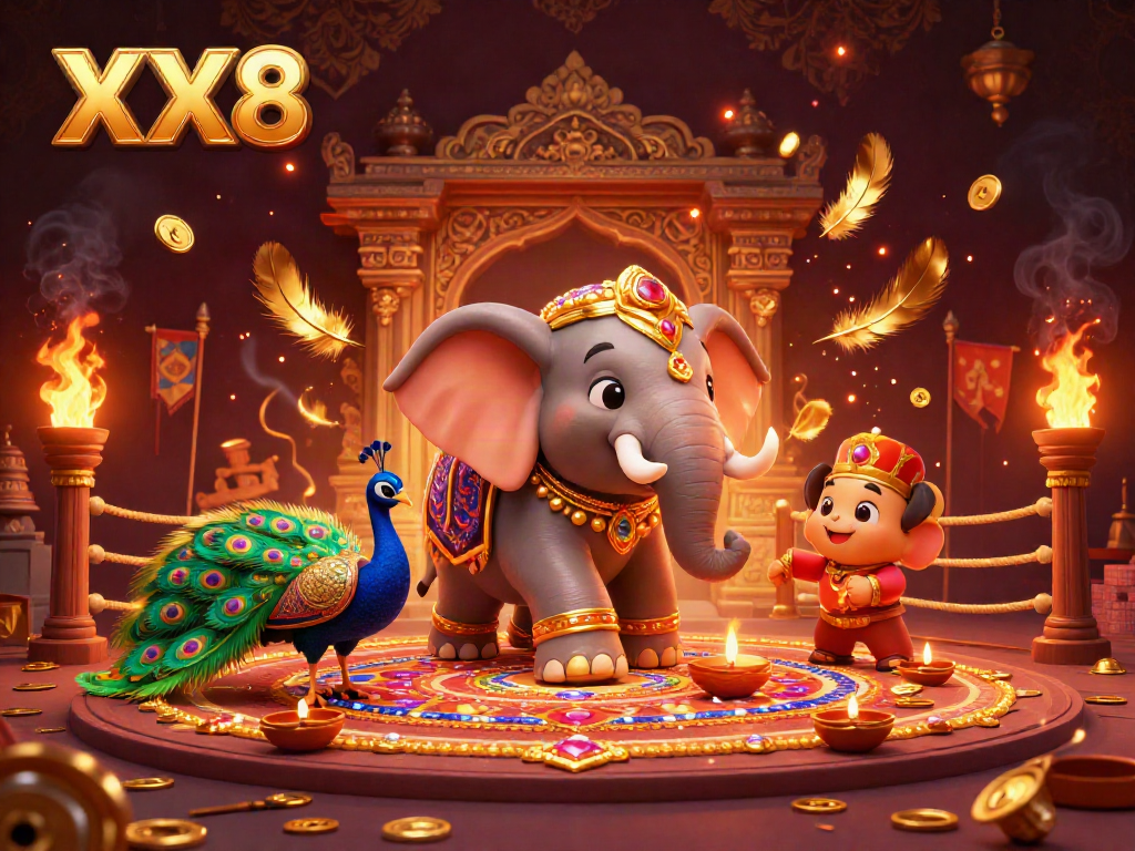 Engage with the vibrant features of XX8 casino through this dynamic 3D illustration.